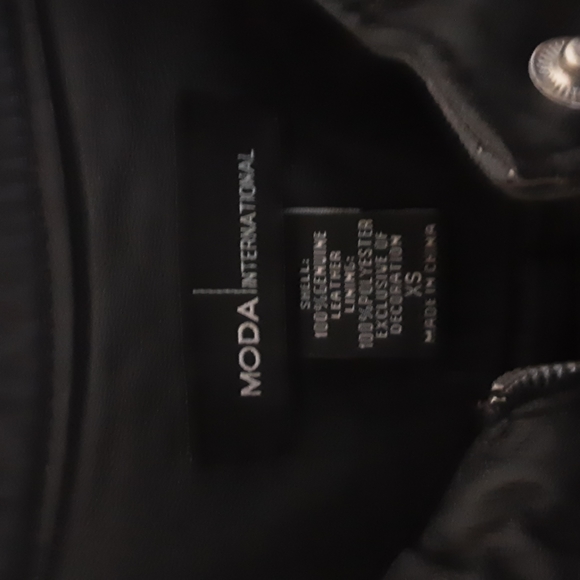 Moda International Victoria Secret Black Leather Jacket XS - Picture 3 of 3